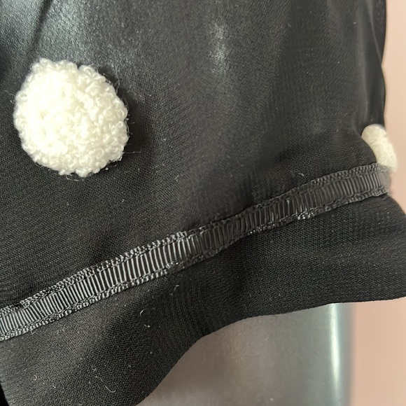 Modcloth Sheer Black Mesh Button Down with White Sherpa Fuzzy Polka Dots - Picture 6 of 8